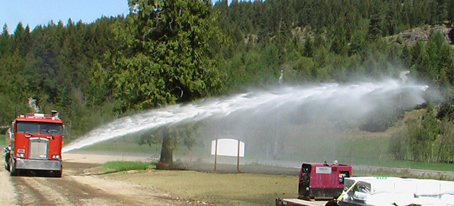 Water truck watering
